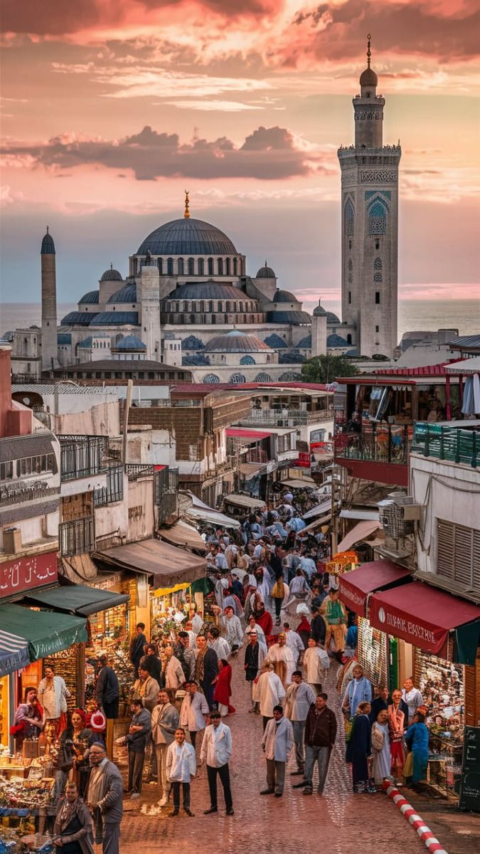 Casablanca Hassan II Mosque on the Atlantic coast Morocco