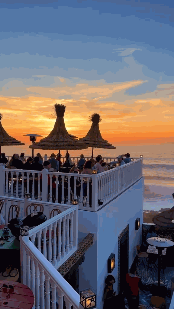 Charming riad courtyard with traditional Moroccan architecture in Essaouira